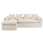 Divano a L oversize a 3 posti con chaise longue e 4 cuscini da 270 cm