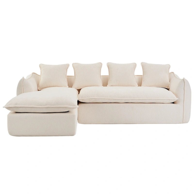 Divano a L oversize a 3 posti con chaise longue e 4 cuscini da 270 cm
