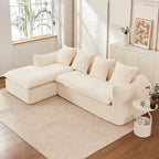 Divano a L oversize a 3 posti con chaise longue e 4 cuscini da 270 cm