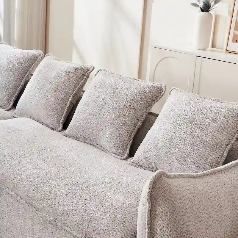 Divano a L oversize a 3 posti con chaise longue e 4 cuscini da 270 cm