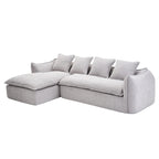Divano a L oversize a 3 posti con chaise longue e 4 cuscini da 270 cm