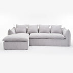 Divano a L oversize a 3 posti con chaise longue e 4 cuscini da 270 cm
