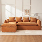 Divano a L oversize a 3 posti con chaise longue e 4 cuscini da 270 cm
