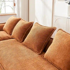 Divano a L oversize a 3 posti con chaise longue e 4 cuscini da 270 cm