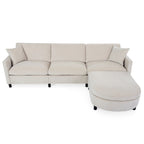 107.87 Canapé sectionnel 4 places avec coussin amovible et pouf mobile