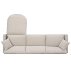 107.87 Canapé sectionnel 4 places avec coussin amovible et pouf mobile