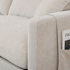 107.87 Canapé sectionnel 4 places avec coussin amovible et pouf mobile