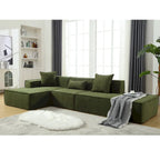 129.5 Divano componibile minimalista a L a 4 posti con chaise longue