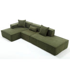 129.5 Divano componibile minimalista a L a 4 posti con chaise longue