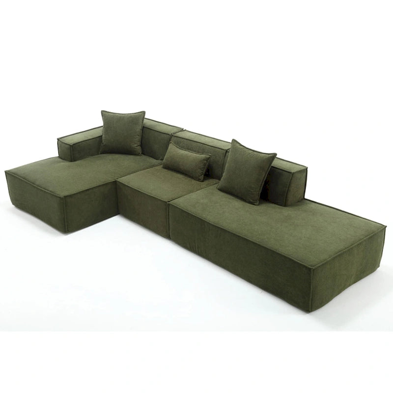 129.5 Divano componibile minimalista a L a 4 posti con chaise longue