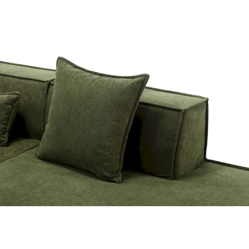 129.5 Divano componibile minimalista a L a 4 posti con chaise longue