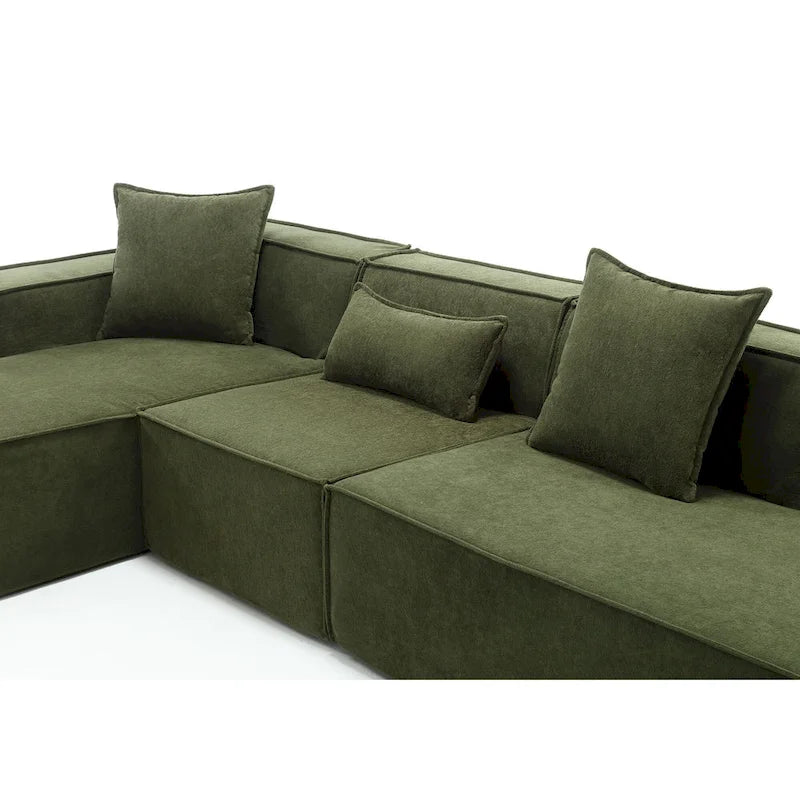 129.5 Divano componibile minimalista a L a 4 posti con chaise longue