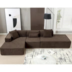129.5 Divano componibile minimalista a L a 4 posti con chaise longue