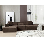 129.5 Divano componibile minimalista a L a 4 posti con chaise longue