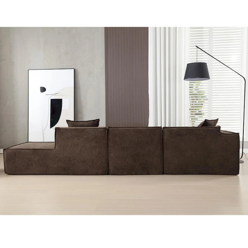 129.5 Divano componibile minimalista a L a 4 posti con chaise longue