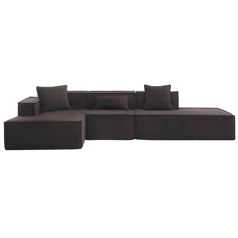 129.5 Divano componibile minimalista a L a 4 posti con chaise longue
