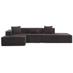 129.5 Divano componibile minimalista a L a 4 posti con chaise longue