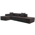 129.5 Divano componibile minimalista a L a 4 posti con chaise longue