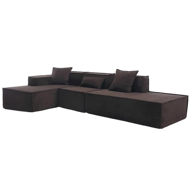 129.5 Divano componibile minimalista a L a 4 posti con chaise longue