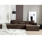 129.5 Divano componibile minimalista a L a 4 posti con chaise longue
