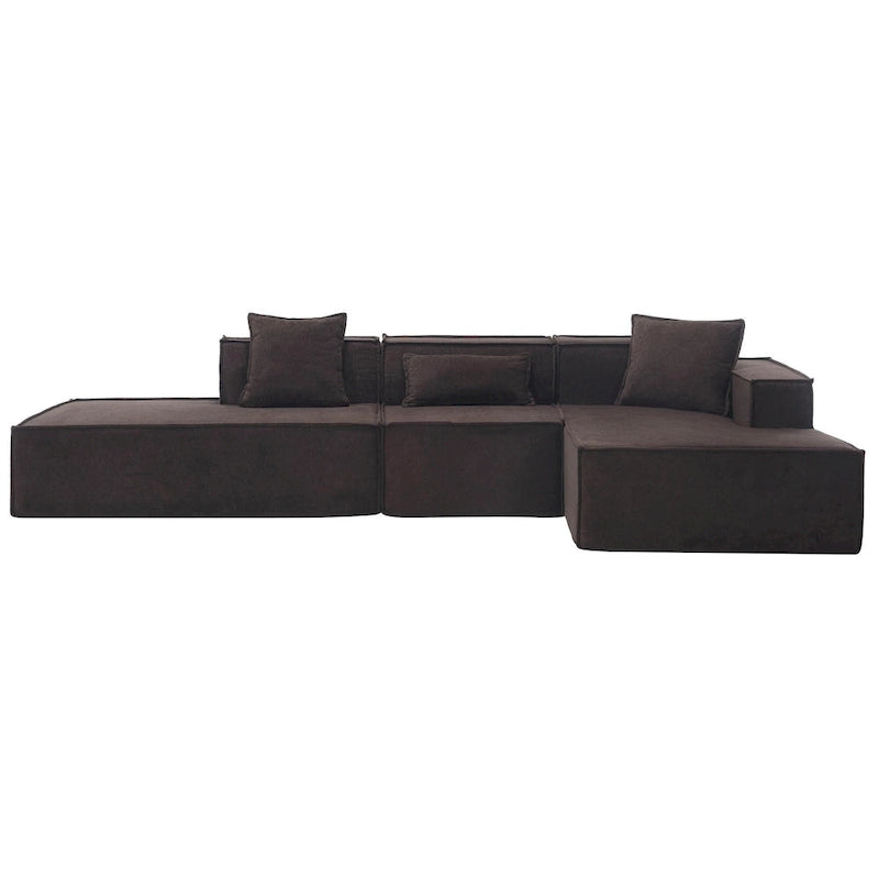 129.5 Divano componibile minimalista a L a 4 posti con chaise longue