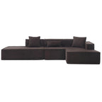 129.5 Divano componibile minimalista a L a 4 posti con chaise longue