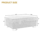 Divano Componibile in Velluto a Coste con Chaise Longue e Pouf