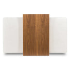 Poly & Bark Jarmo Ottoman with Adjustable Walnut Table - Full Grain Genuine Italian Leather