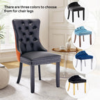 Upholstered Tufted Velvet Dining Chair with Solid Wood Legs Set of 6