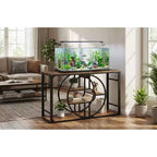 55-75 Gallon Metal Aquarium Stand, Heavy-Duty Fish Tank Stand with Storage Cabinet, Multi-Tier Fish Tank Stand with Thickened Legs, Suitable