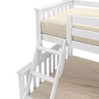 Max & Lily Solid Wood Bunk Bed, Twin over Full with Storage Trundle and Ladder for Kids