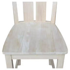 24" Ava Counter Height Barstool Unfinished - International Concepts: Solid Wood, Square Seat