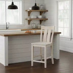 24" Ava Counter Height Barstool Unfinished - International Concepts: Solid Wood, Square Seat