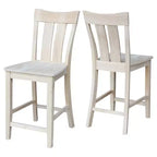 24" Ava Counter Height Barstool Unfinished - International Concepts: Solid Wood, Square Seat