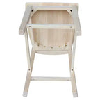 24" Ava Counter Height Barstool Unfinished - International Concepts: Solid Wood, Square Seat