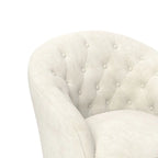 Fauteuil baril pivotant à 360 degrés SEYNAR moderne en velours avec dossier capitonné, lot de 2