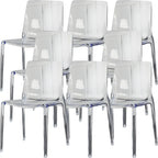 Amber Acrylic Armless Low Back Dining Chair