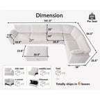 Dyonery Modular Corduroy Sectional Sofa with Washable Covers