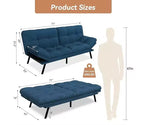 Canapé-lit futon convertible avec dossier réglable et accoudoirs amovibles