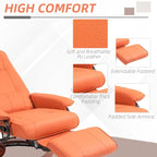 HomCom Faux Leather Adjustable Manual Swivel Base Recliner Chair with Comfortable and Relaxing Footrest