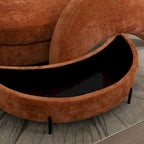 Modern Sofa Chair Round Accent Barrel Chair With 5 Pillows and Optional Ottoman