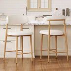 Tabouret de bar hauteur comptoir avec assise rembourrée et pieds en métal, chaise d'îlot de cuisine moderne de 26,3 pouces