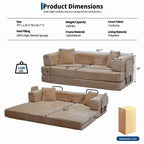 Canapé-lit convertible 5-en-1 80,7 po – Velours côtelé, 1200 lb, Aucun assemblage