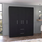 Armoire Bariloche avec tringles, étagères et 2 tiroirs
