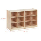 Cubby Mobile Tray Cabinet and 15 Scoop Front Bins, 3x4, Kids Furniture
