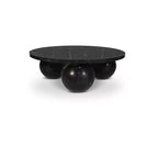 Round Marble Coffee Table with Sphere Legs, Multicolor, Seats 4??