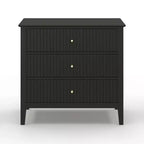 Heynemo 3 Drawer Dresser, Painted 30 Inch Tall Wood Nightstand with Storage, Wide Modern Chest of Drawers with Ball Bearing Slide