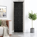 Tall Corner Storage Cabinet with 8 Doors and 4 Shelves
