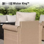 Captiva Designs 6 Piece Luxury Wicker Patio Conversation Sofa Set with Curved Armrests with Cushions