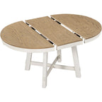 Farmhouse Round Extendable Dining Table with 16 Leaf Wood Kitchen Table